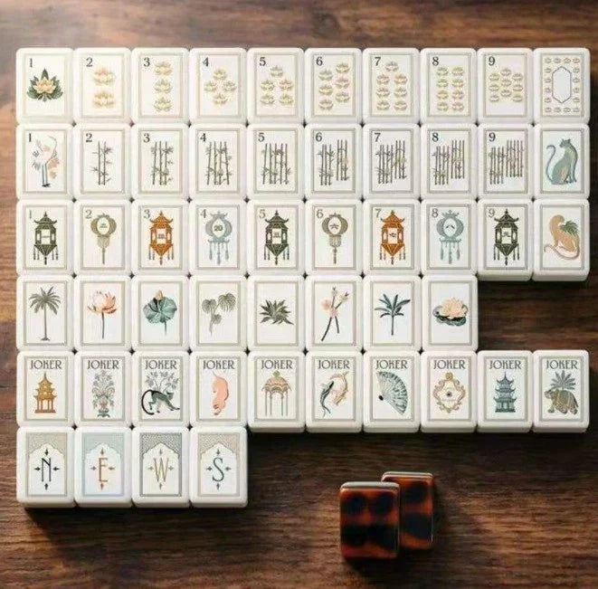 American Luxurious White Lotus Mahjong Set Free Shipping