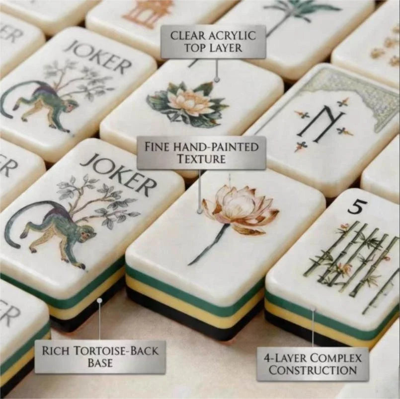 American Luxurious White Lotus Mahjong Set Free Shipping