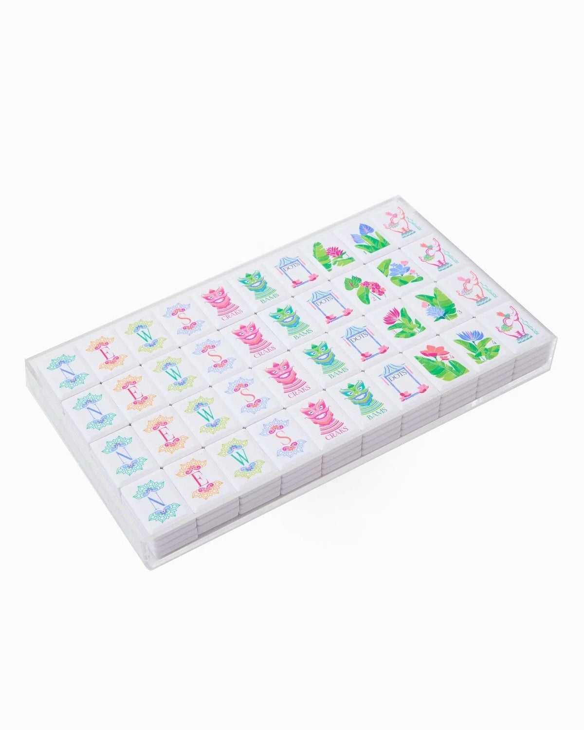New Style Pink Lattice America Mahjong Set Free Shipping (Tiles only)