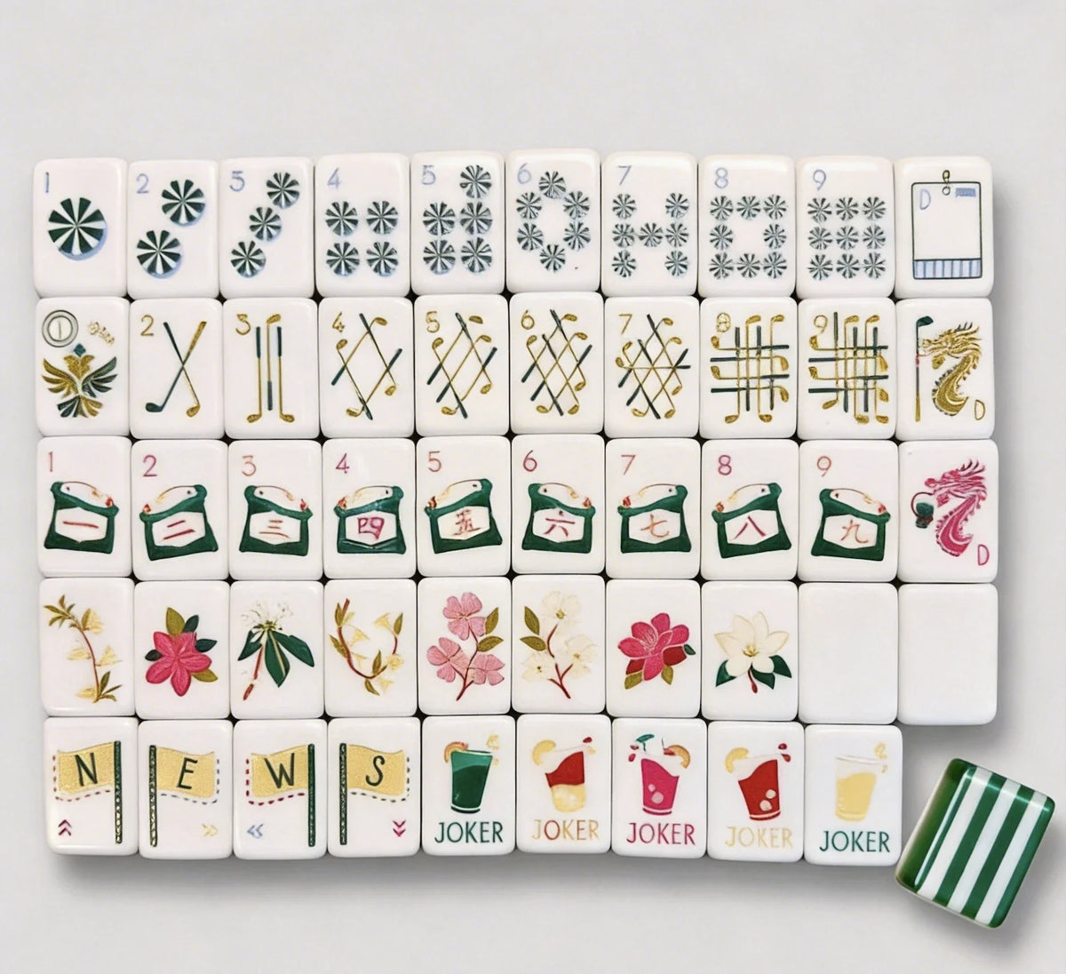 Luxury Four Layer Acrylic American Mahjong Golf Theme 160 tiles free ship