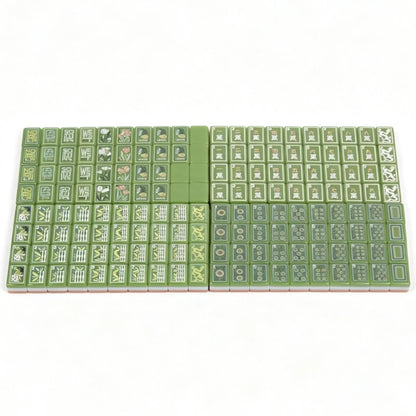 Green and light pink botanical themed Mahjong Tiles Free shipping
