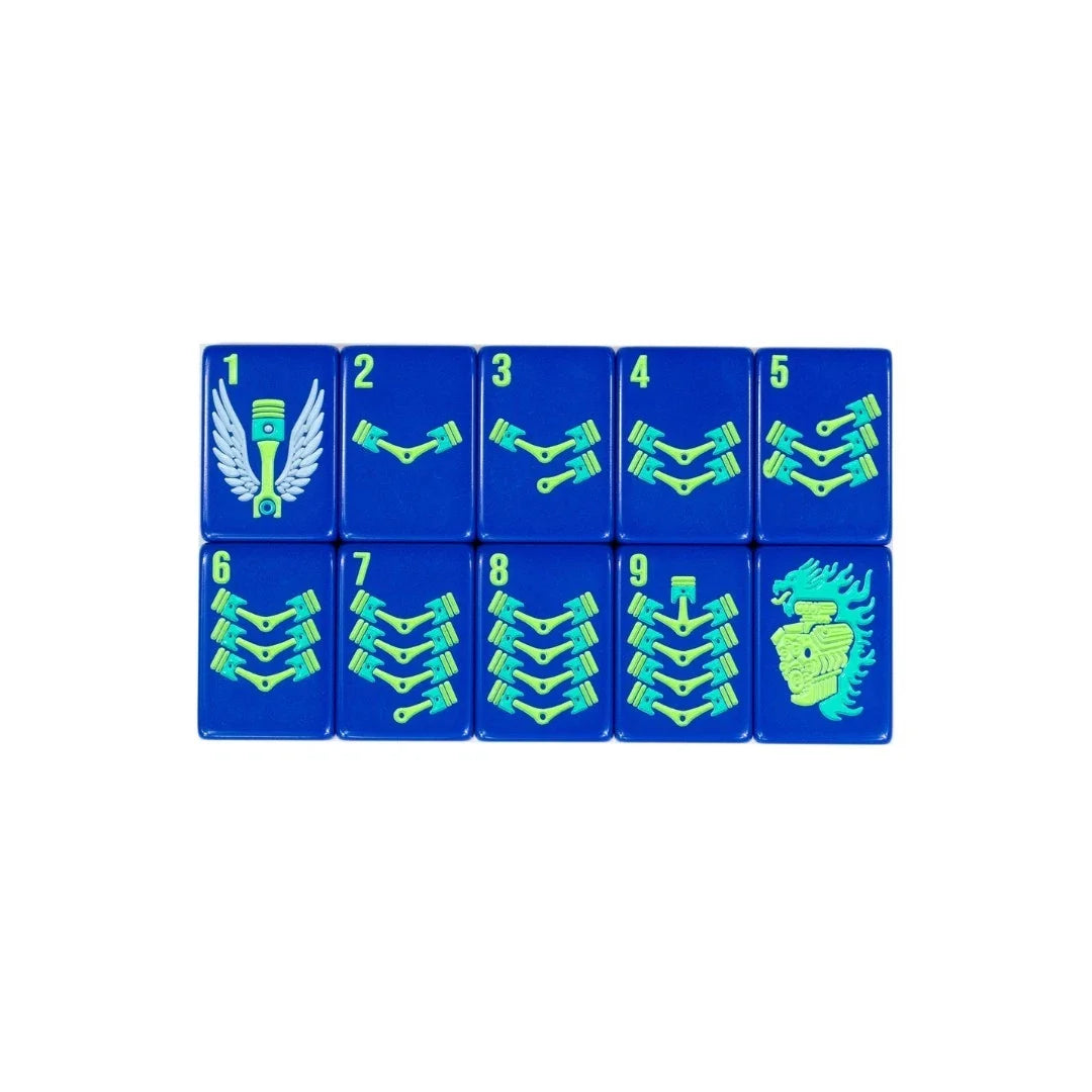 Blue Motor City Themed Series Mahjong Tiles Free Shipping