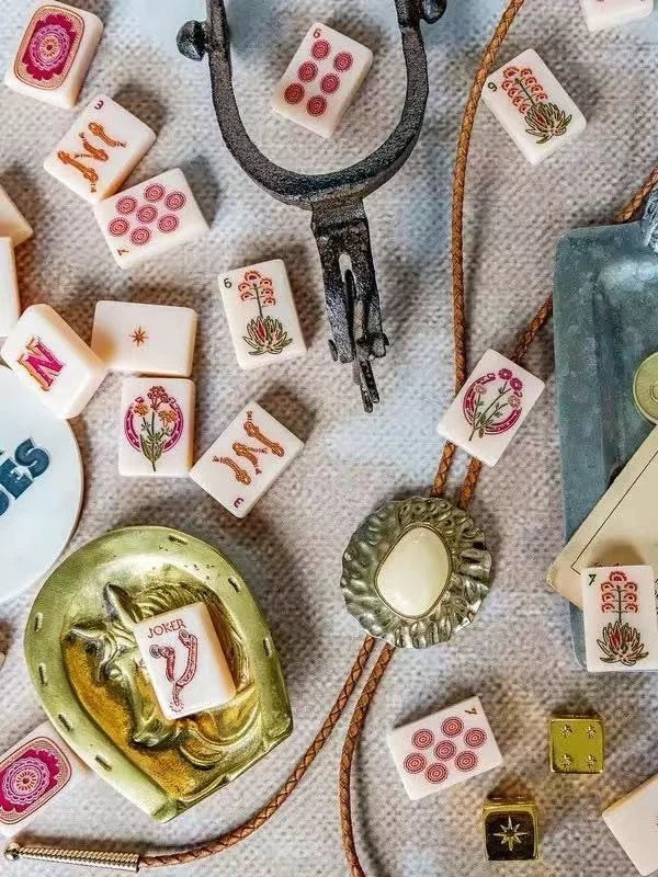 Wild Mare Desert Rose Mahjong Tile Set Free shipping