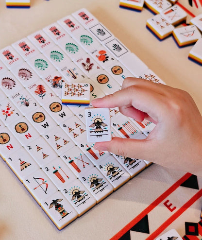 Native Pattern Glossy Acrylic American Mahjong Set Free Shipping