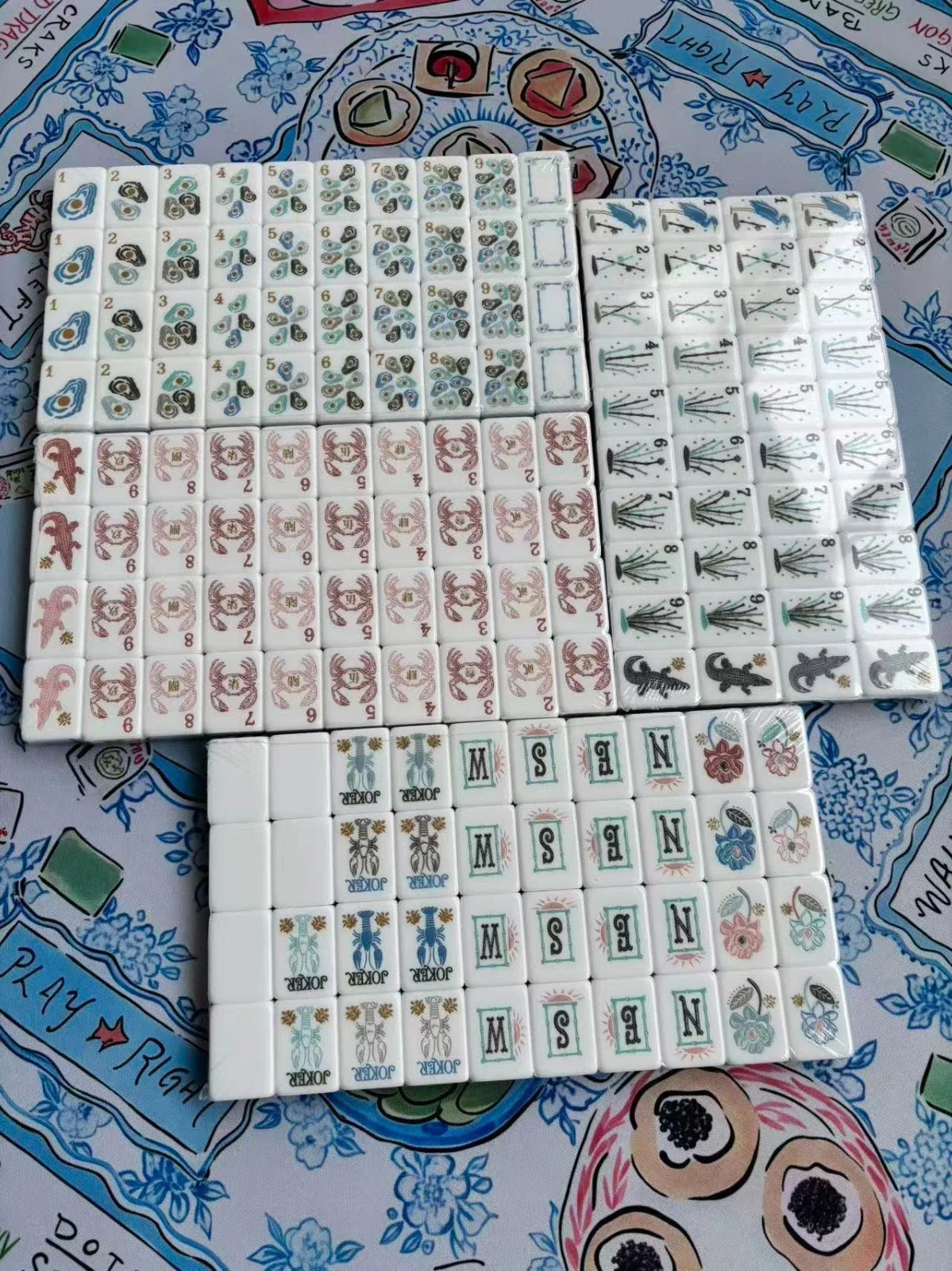 Ocean Theme 2 Layer American Mahjong Tile Set Free Shipping (Tiles only)