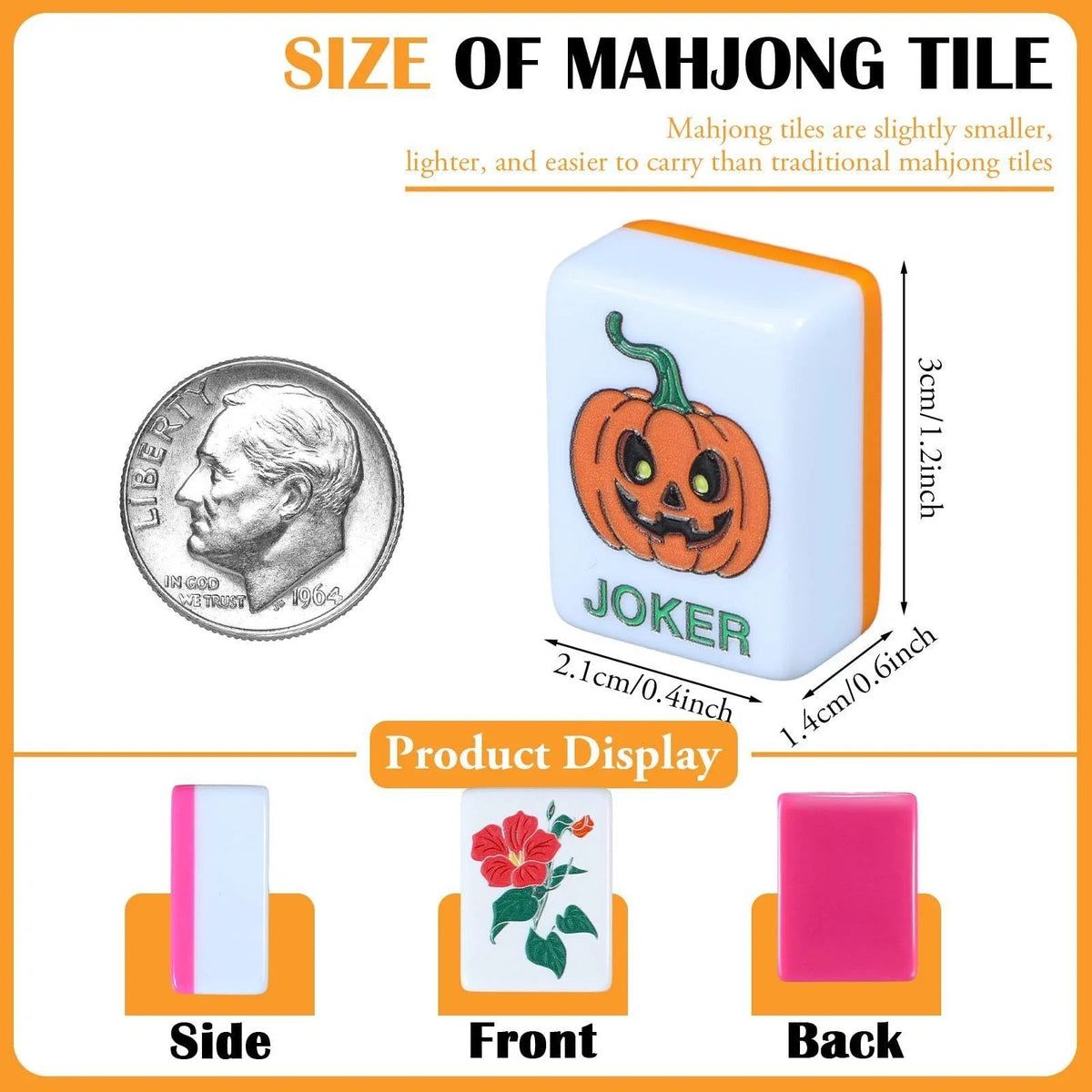 Halloween Pumpkin Ghost Printed American Mahjong Set Custom Acrylic Tiles