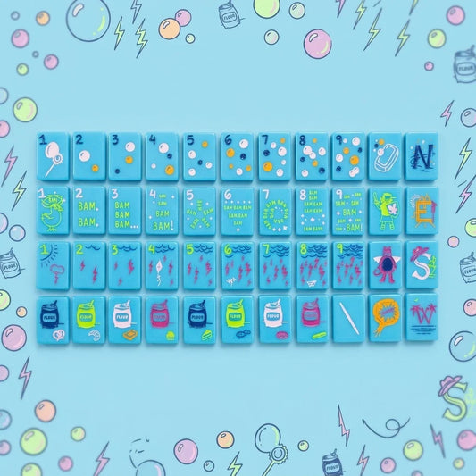 American Electric Blue Acrylic Mahjong Tiles Free Shipping