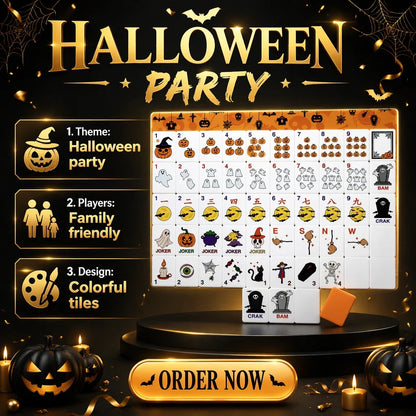 Halloween Pumpkin Ghost Printed American Mahjong Set Custom Acrylic Tiles
