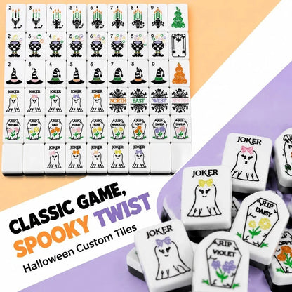 Halloween Hocus Pocus American Mahjong 160 set 2-Layer Engraved Acrylic Tiles