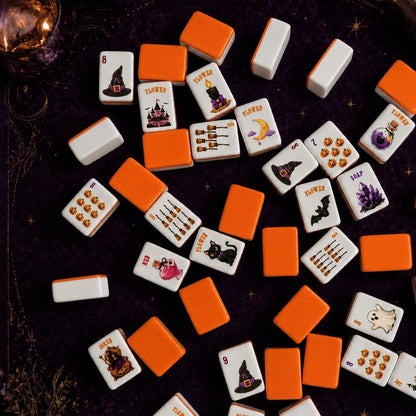 Halloween Themed Acrylic American Mahjong Complete Set, 160 Tiles (Tiles only)