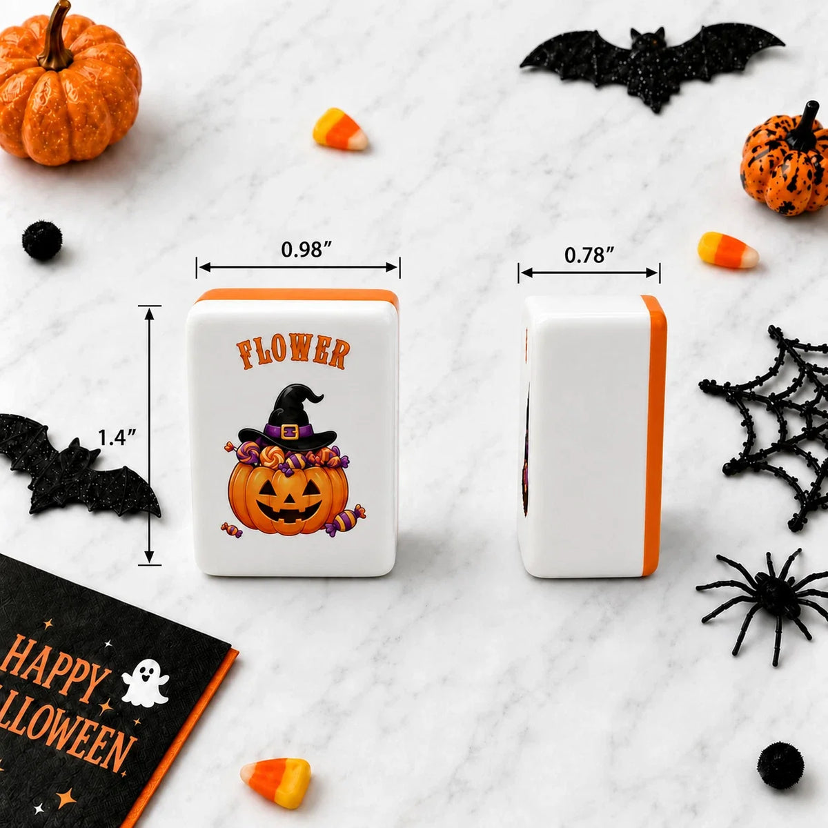 Halloween Themed Acrylic American Mahjong Complete Set, 160 Tiles (Tiles only)