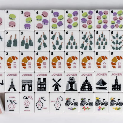 Ooh La La Tiles mahjong American Macaron Pattern Mahjong tiles Set 160 tiles