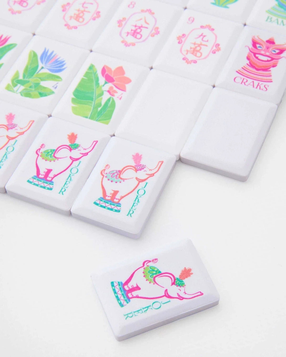 New Style Pink Lattice America Mahjong Set Free Shipping (Tiles only)