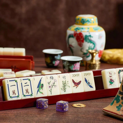 Modern American-style Jade Garden Tile and Acrylic Mahjong Set (Tiles only)