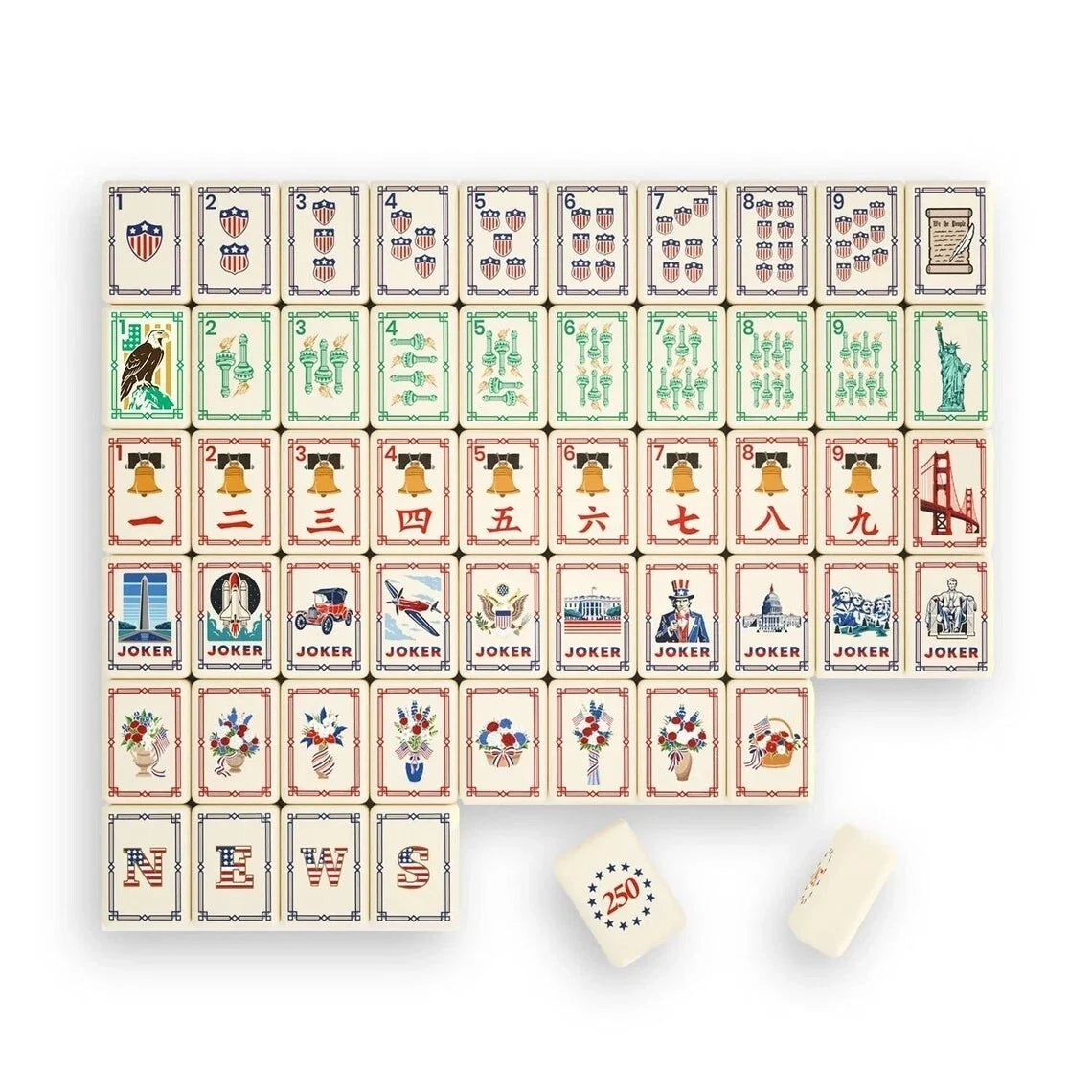 American 250th Anniversary Commemorative Mahjong tiles Acrylic 160pcs free ship