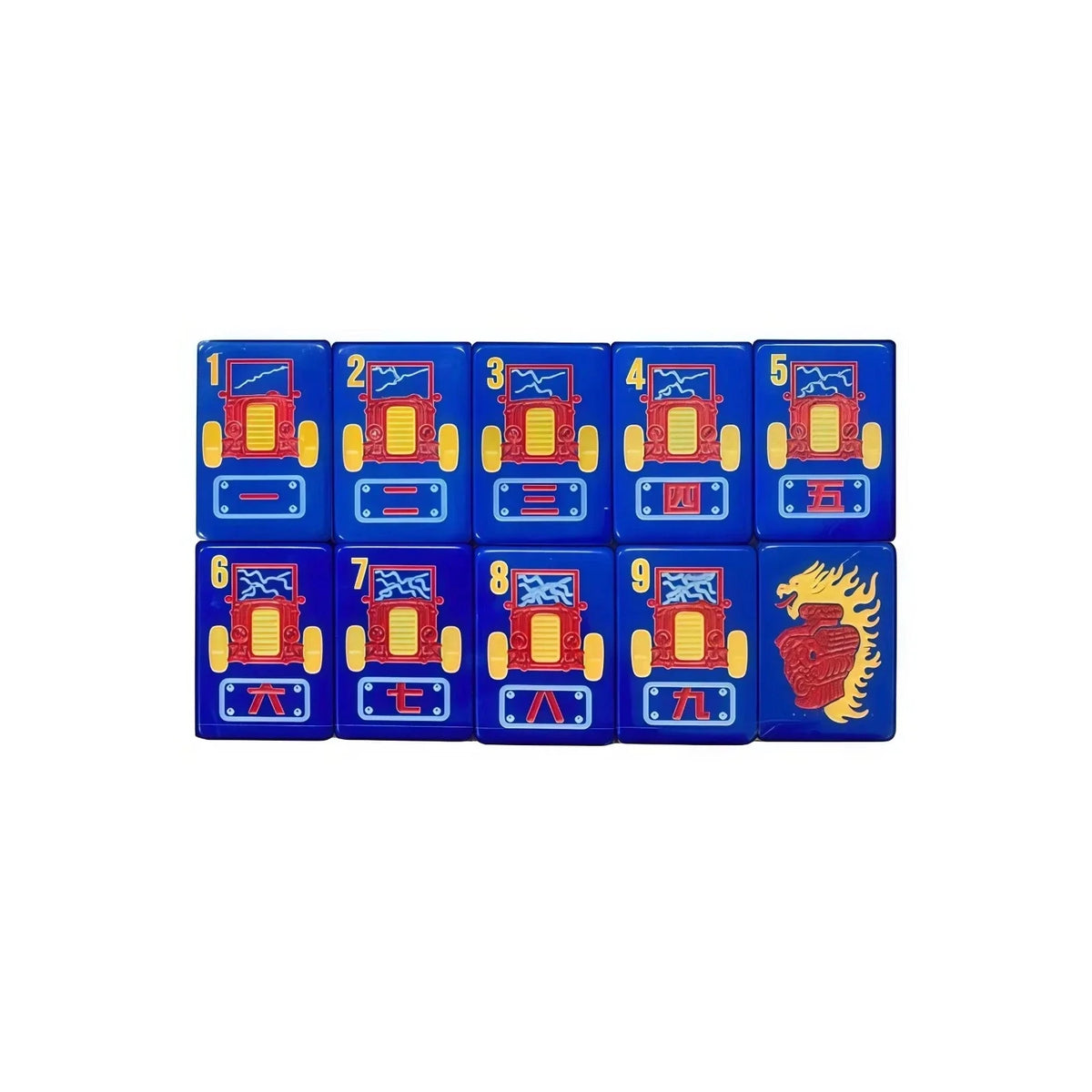 Blue Motor City Themed Series Mahjong Tiles Free Shipping