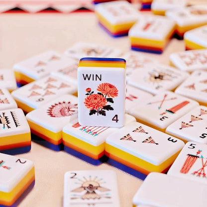 Native Pattern Glossy Acrylic American Mahjong Set Free Shipping