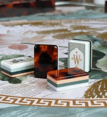 American Luxurious White Lotus Mahjong Set Free Shipping