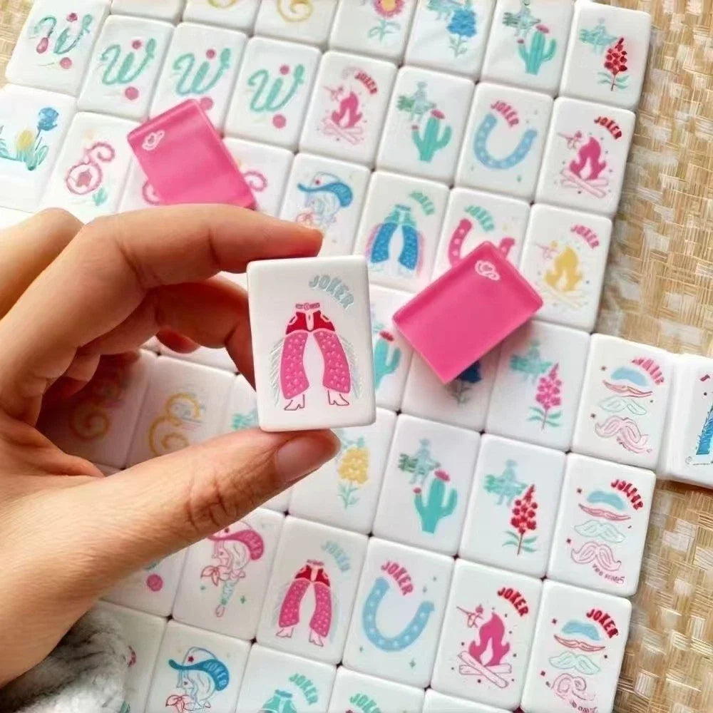 Miss Cowgirl Mahjong Tile Set Free Shipping