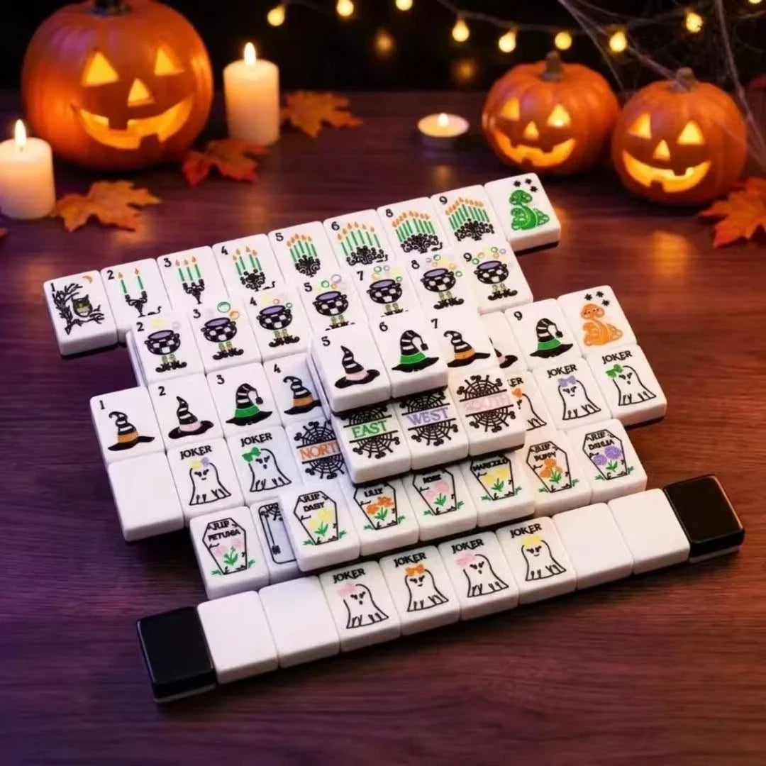 Halloween Hocus Pocus American Mahjong 160 set 2-Layer Engraved Acrylic Tiles