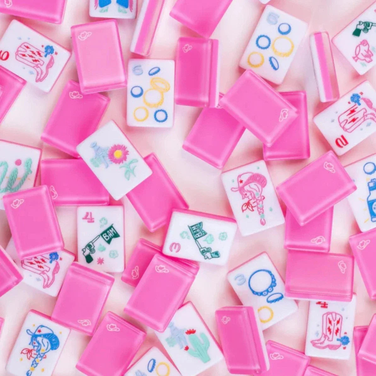 Miss Cowgirl Mahjong Tile Set Free Shipping