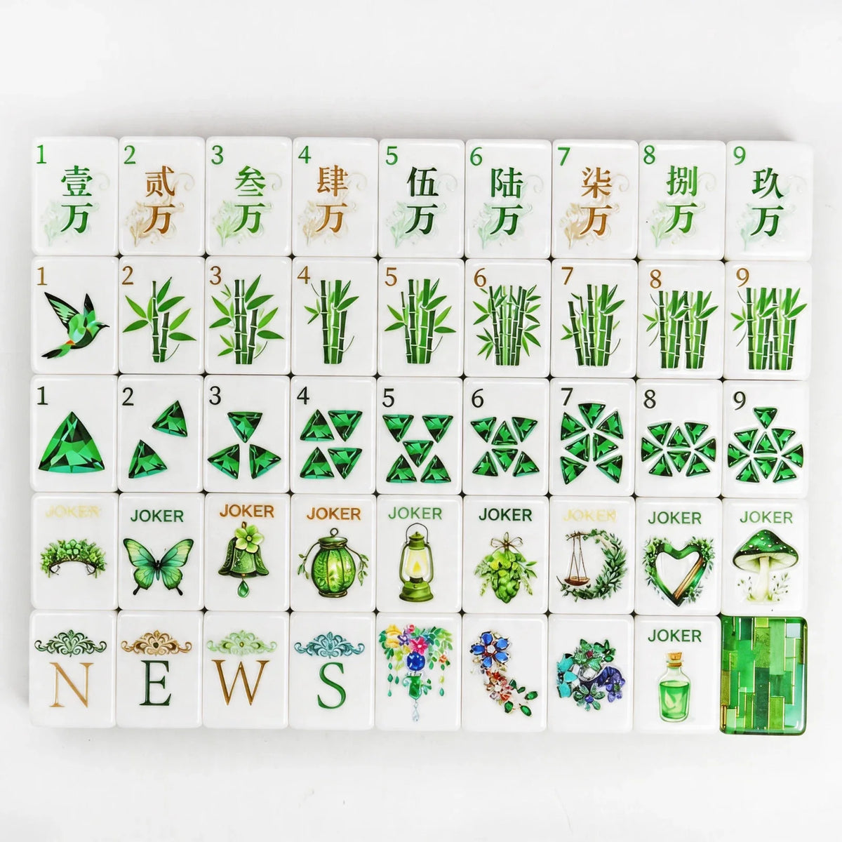 Emerald Green Custom-engraved 4-layer American Mahjong Set Wizard of Oz Acrylic