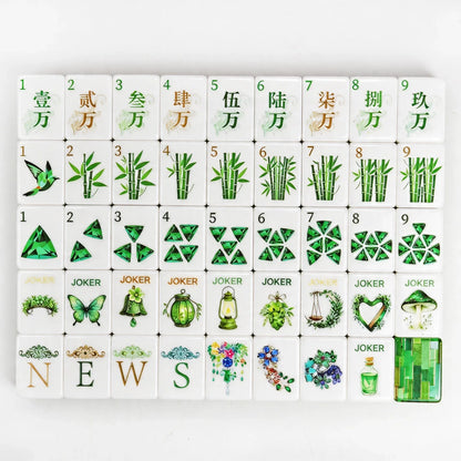 Emerald Green Custom-engraved 4-layer American Mahjong Set Wizard of Oz Acrylic