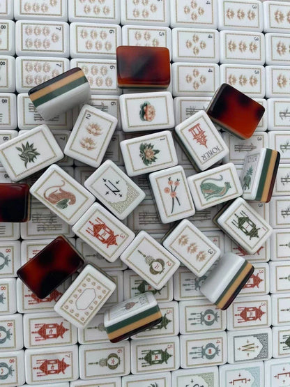 American Luxurious White Lotus Mahjong Set Free Shipping