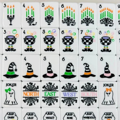 Halloween Hocus Pocus American Mahjong 160 set 2-Layer Engraved Acrylic Tiles