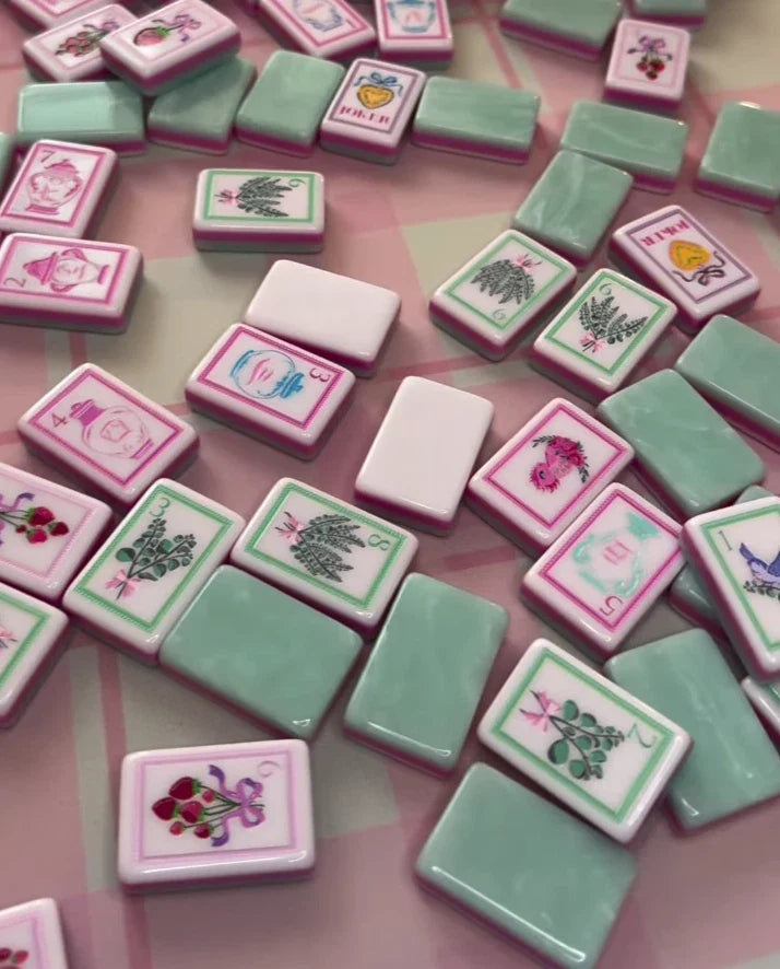 Bow and Bloom Collection Mahjong Tiles Set Free Shipping
