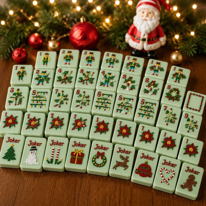 Green Christmas Style Single American Mahjong 160 Pieces (Tiles only)