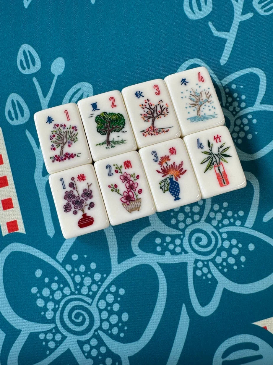 Heron Mahjong Set Modern Design Portable Acrylic Tiles Wildlife (Tiles only)