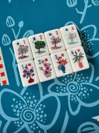 Heron Mahjong Set Modern Design Portable Acrylic Tiles Wildlife (Tiles only)