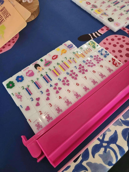 Pop Diva Themed Single-Layer Engraved Acrylic American Mahjong Complete Set 160