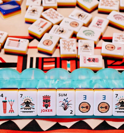 Native Pattern Glossy Acrylic American Mahjong Set Free Shipping