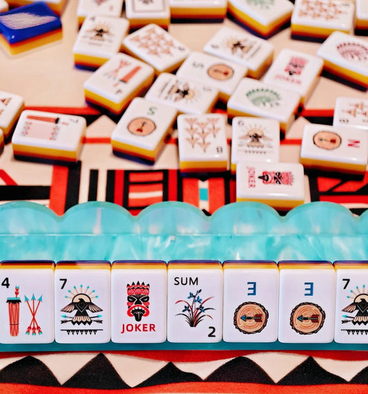 Native Pattern Glossy Acrylic American Mahjong Set Free Shipping