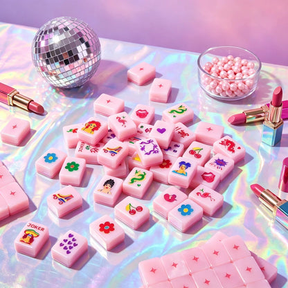 Year of the Horse Saddle Pink tiles Mahjong game Free Shipping