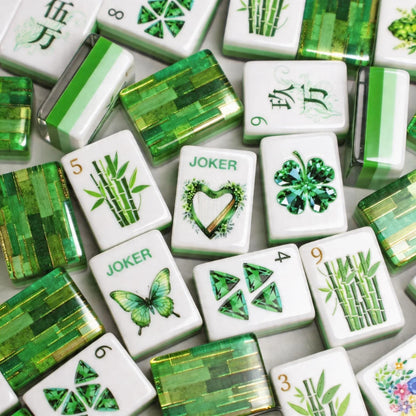 Emerald Green Custom-engraved 4-layer American Mahjong Set Wizard of Oz Acrylic