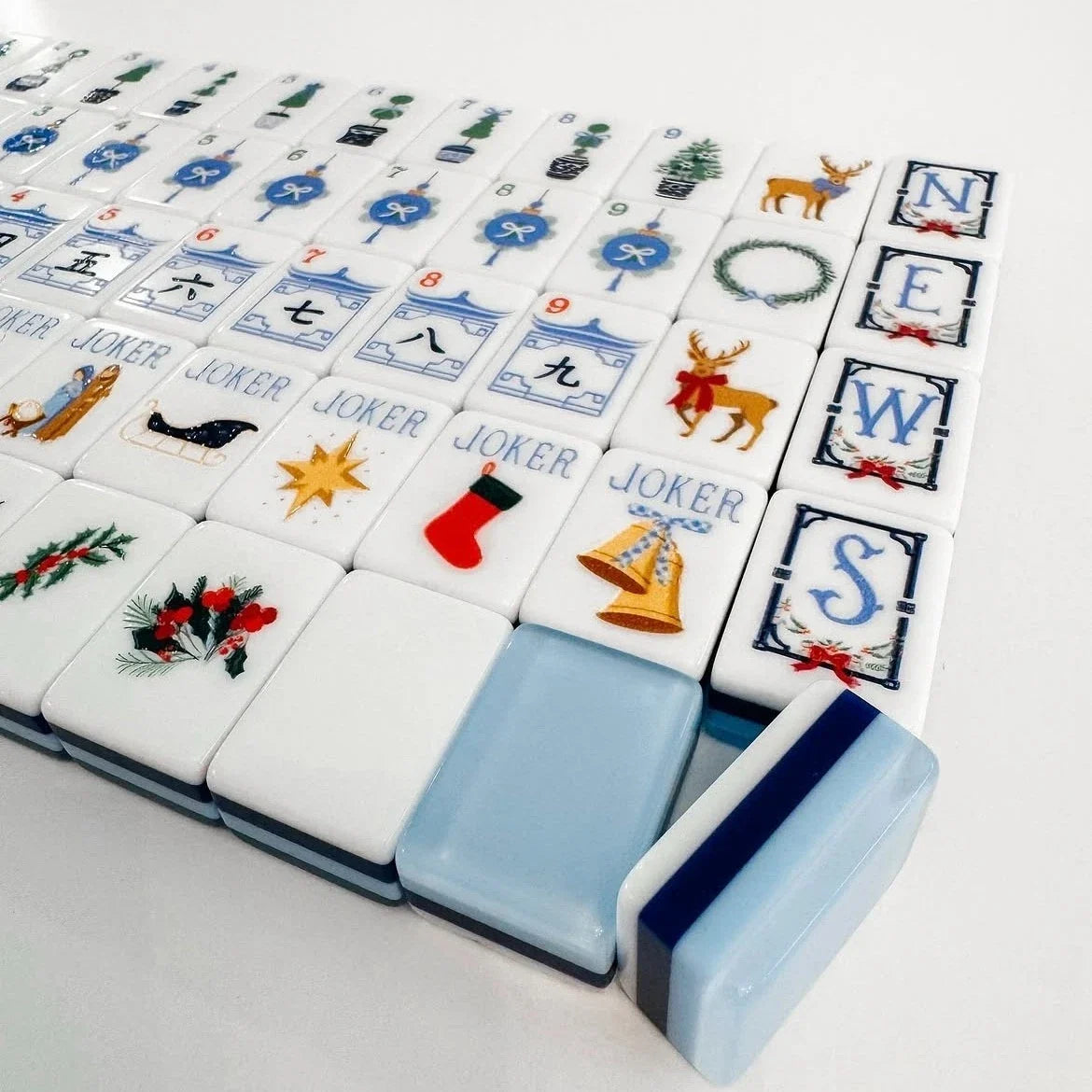 Christmas Floral Acrylic Mahjong Tiles Free Shipping