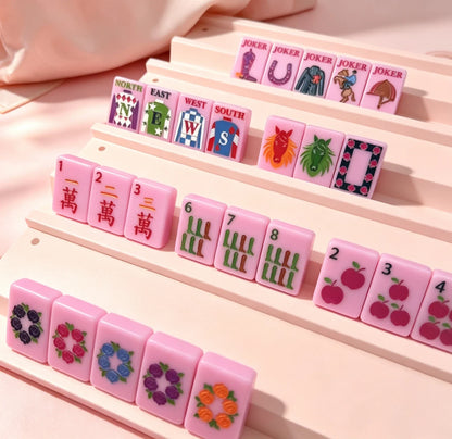 Year of the Horse Saddle Pink tiles Mahjong game Free Shipping