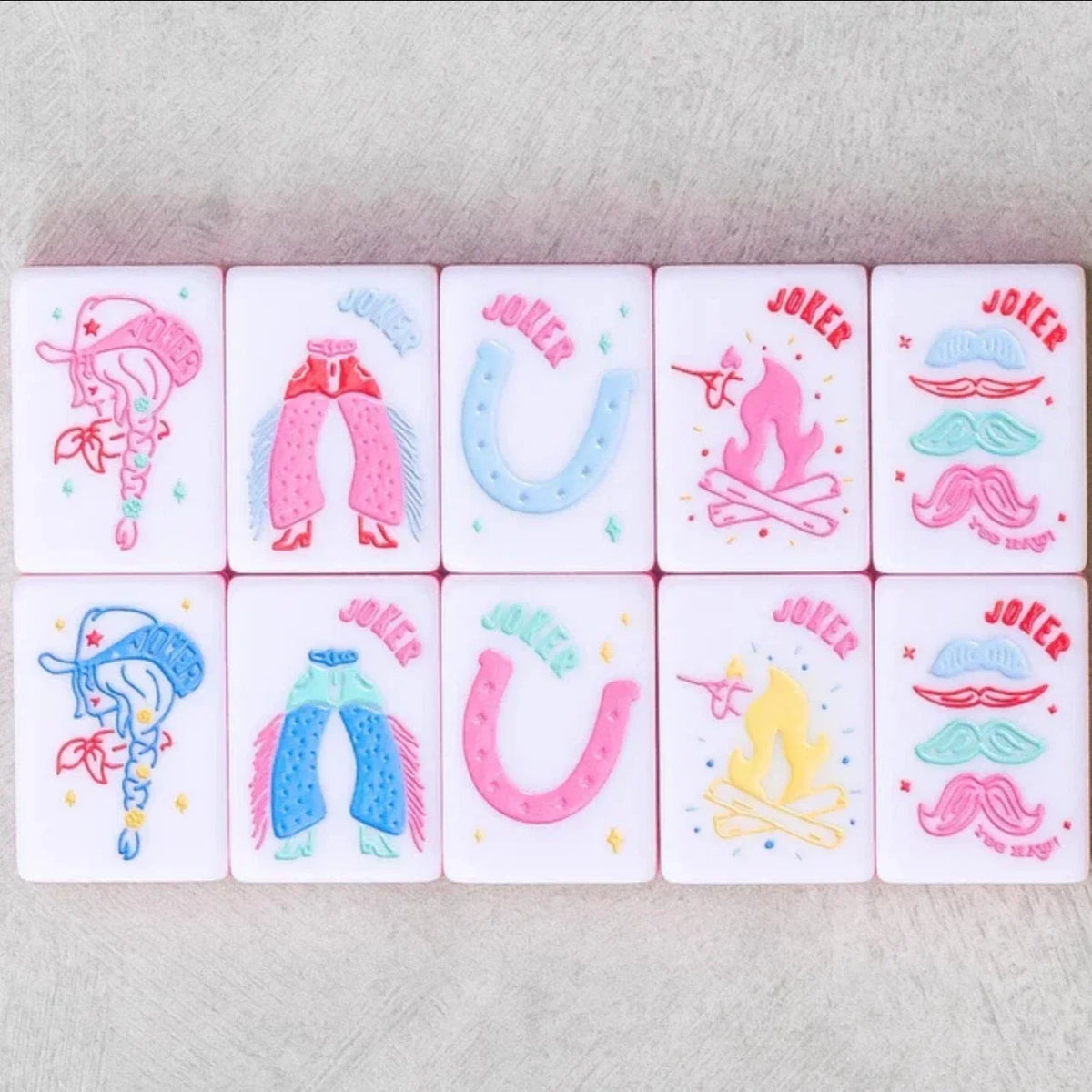 Miss Cowgirl Mahjong Tile Set Free Shipping