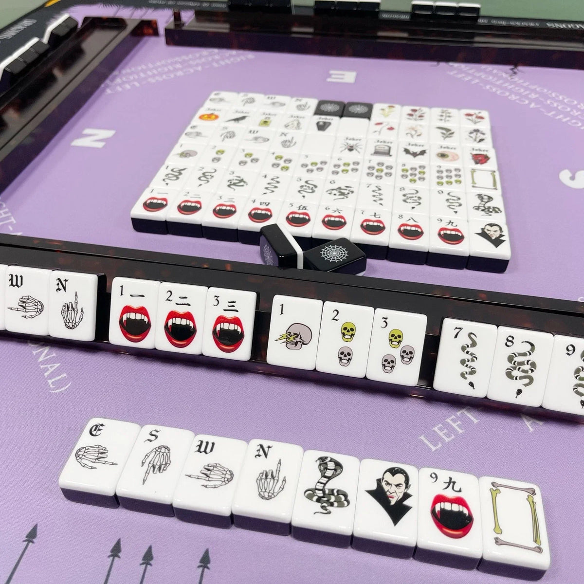 Acrylic American Black Label Halloween Theme Mahjong Tile Set 160 tiles Freeship