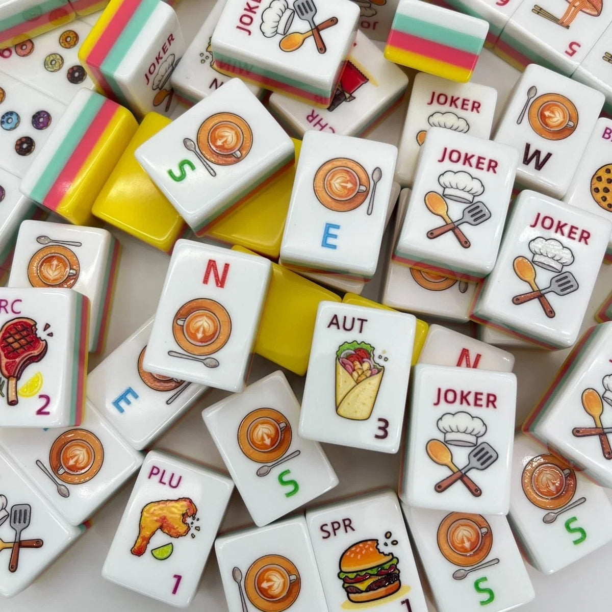 Food Themed American Mahjong Set 4 Layer Acrylic Tiles Free Shipping