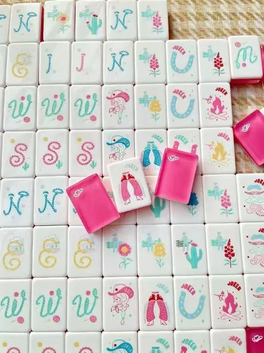 Miss Cowgirl Mahjong Tile Set Free Shipping