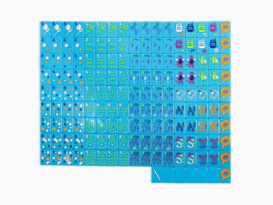 American Electric Blue Acrylic Mahjong Tiles Free Shipping