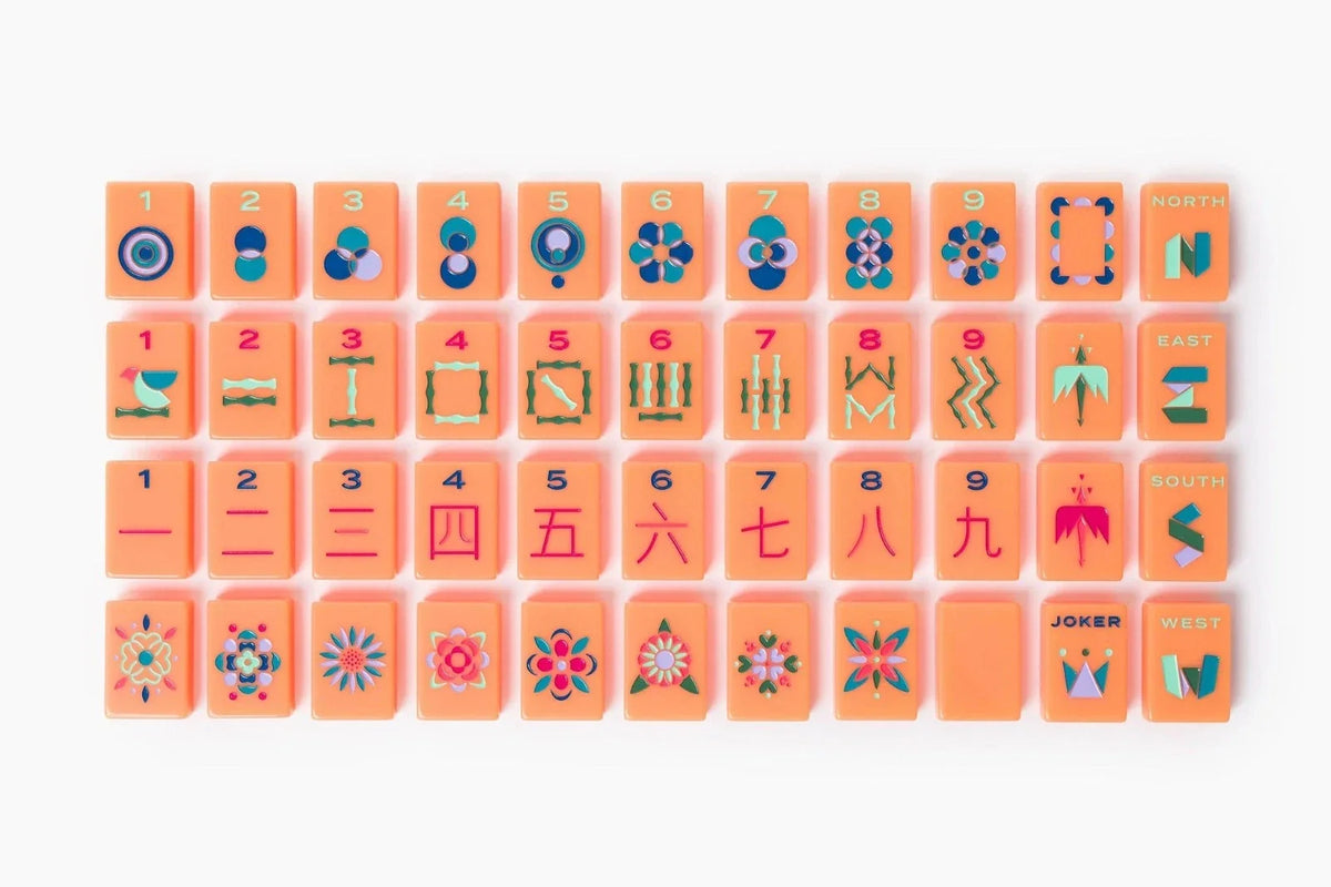 Modern Luxury Minimal Barney Orange Single Layer Acrylic American Mahjong Set